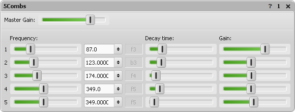 5Combs parameter editor window