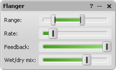 Flanger parameter editor window