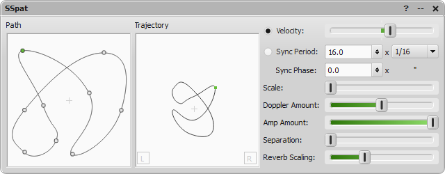 SSpat parameter editor window